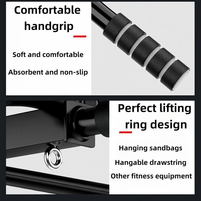 Турнік для підтягувань на стіну, для домашнього спортзалу, чорний (до 200 кг)