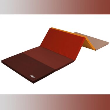 ALPIDEX Складаний м'який мат для гімнастики 185x78x3,2 см, спортивний мат для дому, для дітей і дорослих, червоний