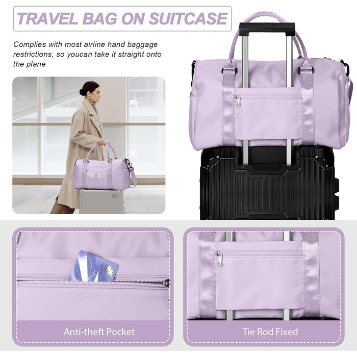 Спортивна сумка HYC00 для жінок та чоловіків, дорожня/гімнастична сумка з відділенням для мокрого одягу та взуття, сумка для плавання, йоги, тренувань, армійного стилю (зелений)