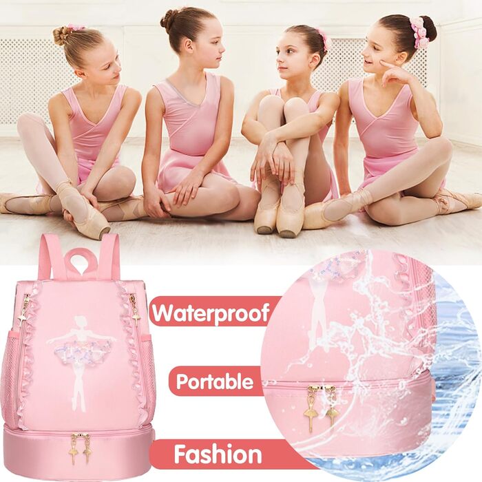 Дитяча спортивна сумка Youyike, водонепроникний рюкзак з відділенням для мокрого одягу, для дівчаток та хлопчиків, зелений, для танців та спорту