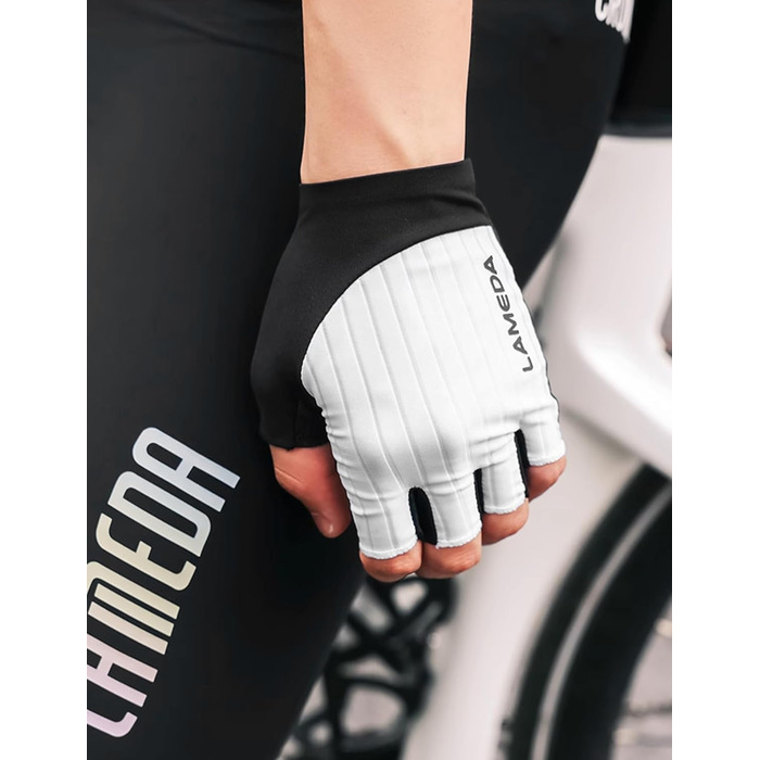 Велосипедні рукавички Ameda: тонкі, літні, дихаючі, з антиковзаючим покриттям, для шосе та MTB, чоловічі та жіночі, зелені (L, білий)