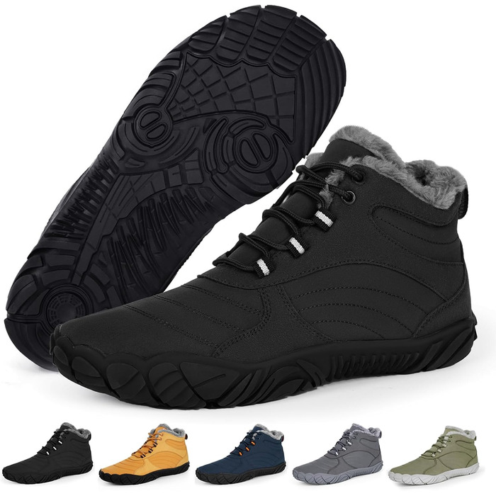 Чоботи для зими без шнурів Ruyi, чорні, 42 EU - чоловічі та жіночі, водонепроникні, для трейлу, широка носок