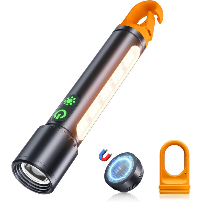 Потужний ліхтарик Abosi XHP90.2: 500000 люмен, 9 режимів, Zoom, IPX7, для кемпінгу та надзвичайних ситуацій