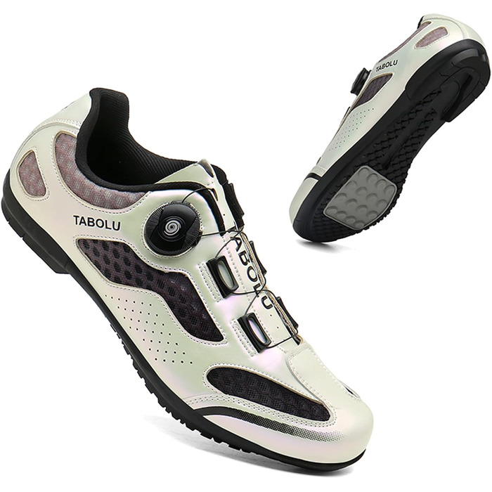 Чоловічі велосипедні туфлі для MTB та шосе, без засуву, срібного кольору (47 EU)