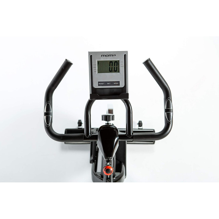 Велотренажер Moma Bikes для дому, маховик 24 кг, LCD-дисплей, пульсометри в кермі, ергономічне сидіння