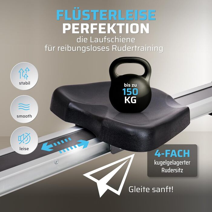 Гребний тренажер SportPlus для дому, складаний, з тихою магнітною системою гальмування, комп'ютером для тренувань, для дому, фітнес-обладнання, сумісний з додатком