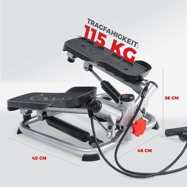 Міністепер Sunny Health & Fitness для дому з можливістю скручування, з гумками та додатком SunnyFit