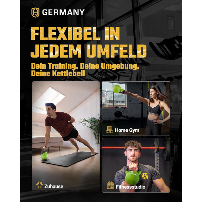 Кетлбел з неопрену HQ Germany® | Повнорозлитий | 2-32 кг | Стартові комплекти | Точність ваги ±2,0%