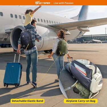 Рюкзак для походів SKYSPER 20 л, легкий трекінговий армійсько-зелений, для туризму, гір, пригод, денний рюкзак