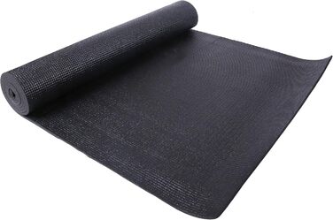 Йога-мат BalanceFrom GoYoga універсальний, високої щільності, нековзкий, з ременем для перенесення, 1/4'', чорний