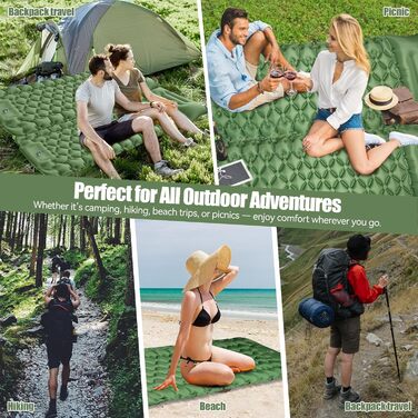 Isomatte самонадувна туристична, килимок для кемпінгу Ultraleicht з помпою та подушкою, водонепроникний, для відпочинку на природі