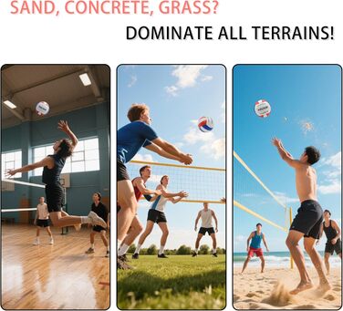 Волейбольний м'яч XEDGE, розмір 5, офіційний для гри в приміщенні та на вулиці, тренування, пляж, трава (синій, білий, червоний)