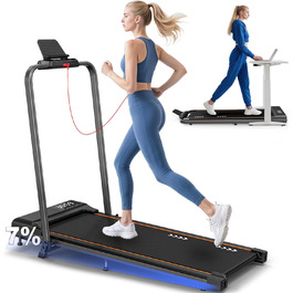 Бігова доріжка VOWVIT для дому, складаний: кут нахилу 7%, потужність 2.5 PS, максимальне навантаження 120 кг, швидкість 1-12 км/год