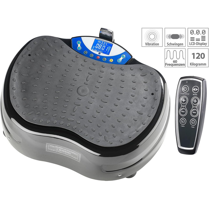 Newgen Medicals 3D вібраційна платформа WBV-620.3D з еспандером і пультом, для фітнесу, до 120 кг
