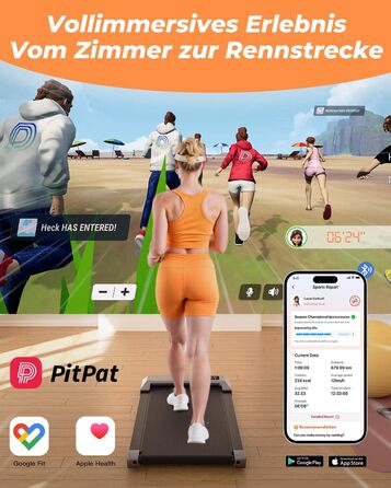 Walking Pad Lacuffy 2.5 HP: Біговий килимок для дому зі столом, Smart App, 136 кг, сірий, 80 см