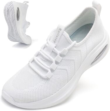 Жіночі кросівки з широкою колодкою та повітряною подушкою для бігу, тренувань, занять у залі, ходьби та тенісу. Легкі, дихаючі, з підтримкою склепіння стопи (36 EU, білий)