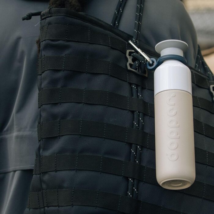 Термос Dopper Insulated Gentle Grey 350 мл – двошаровий, нержавіюча сталь, не протікає, зберігає тепло до 9 годин, холод до 24 годин, для води, кави, чаю