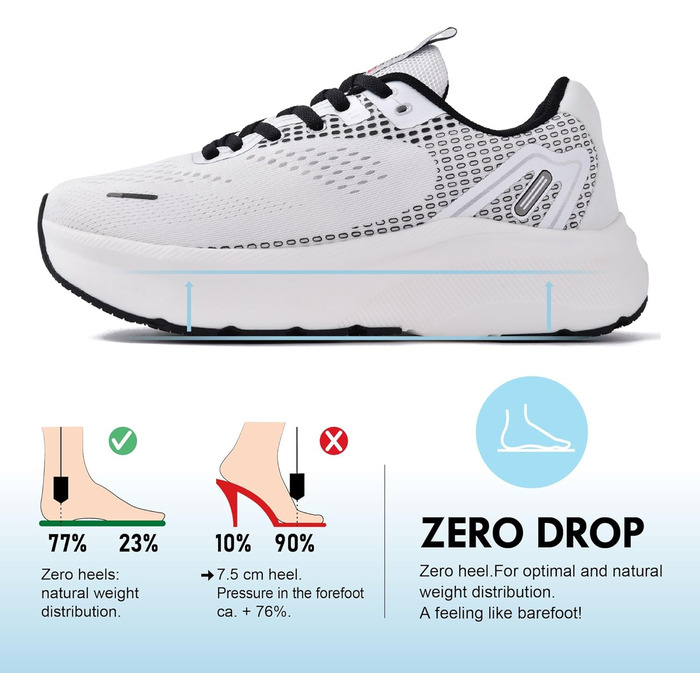Жіночі кросівки JACKSHIBO з широкою передньою частиною, підтримка склепіння стопи, для бігу, ходьби, спорту, тенісу, ортопедичні при пілоноподібному фасціїті, з товстим устілкою