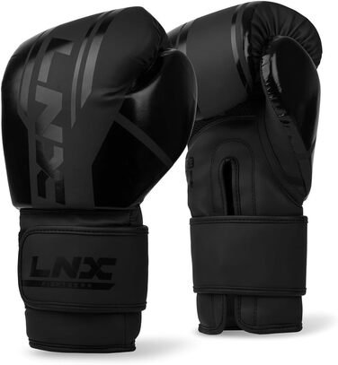 Боксерські рукавички LNX Performance Pro з натуральної шкіри 14 унцій, чорні — для боксу, кікбоксингу, муай-тай, ММА