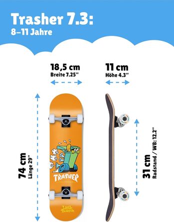Скейтборд дитячий TheTrasher 7-шаровий клен, ABEC-5, для початківців 3-11 років