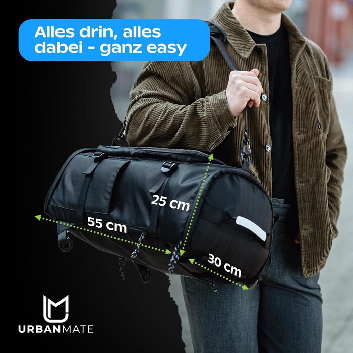 Спортивна сумка-рюкзак для чоловіків та жінок, 42 л, чорна. Сумка для вихідних, спортивна, для плавання, невелика дорожня сумка