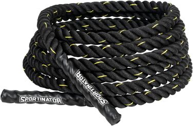 Батл-роуп SPORTINATOR® 9 м, 7 кг – тренувальний канат для фітнесу, з пластиковими ручками, для координації та витривалості, для жінок і чоловіків