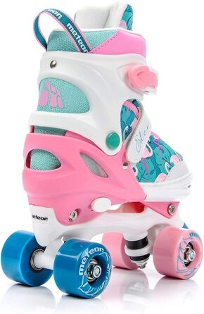 Роликові ковзани Meteor Retro - стильні ролики 80-х для дітей та підлітків. Quad skate, 5 кольорів, регульований розмір (L 39-42, Eden)