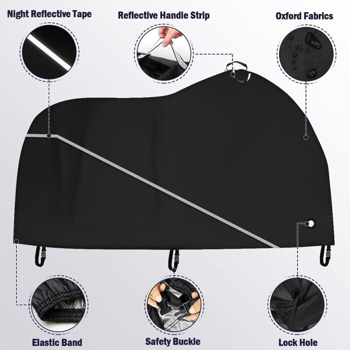 Водонепроникний чохол для велосипедів на 2 велосипеда, 210D Oxford, захист від дощу, 200x110x90 см