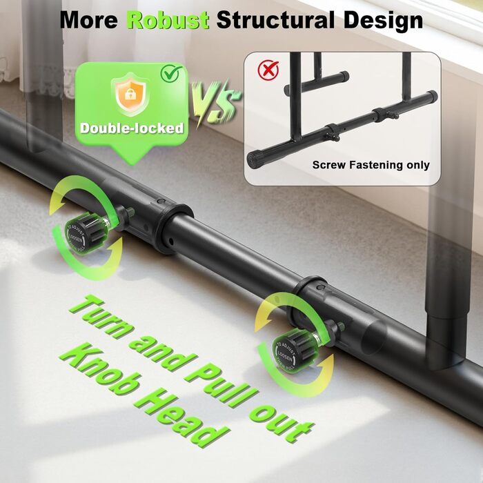 Стійка для віджимань та підтягувань Power Tower, регульована висота 170-220 см, чорна, для дому