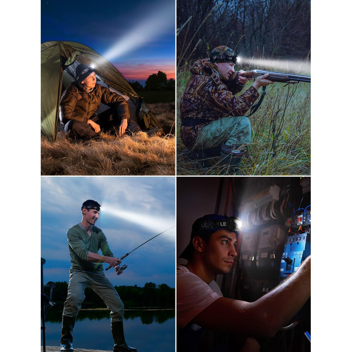 LED налобний ліхтар з акумулятором, USB, з червоним світлом, 5 режимів, водонепроникний IPX4, для дітей та дорослих, надпотужний, для риболовлі, бігу, кемпінгу, з USB кабелем