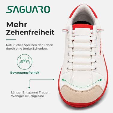 Кросівки barefoot SAGUARO для чоловіків та жінок: мінімалістичне взуття з широким носком та підошвою Zero Drop, червоні, р. 40 EU
