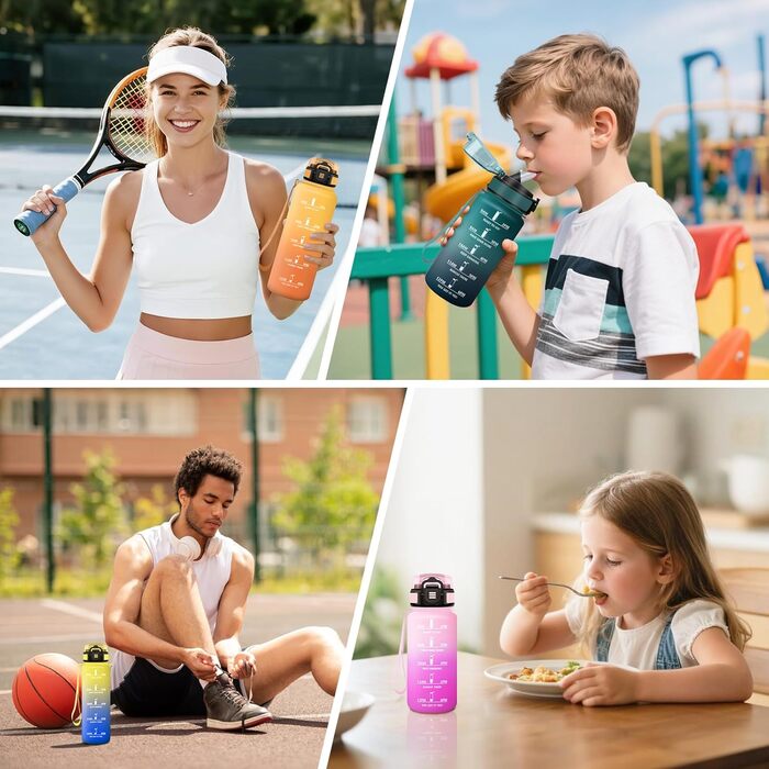 Спортивна пляшка для води Motswedi 1500 мл з трубочкою, BPA-free, жовто-оранжева