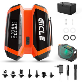 GICLE Електрична SUP-насос з акумулятором та портативним павербанком, 22 PSI, для SUP, човнів, наметів, каяків, перезаряджається (EU стандарт)