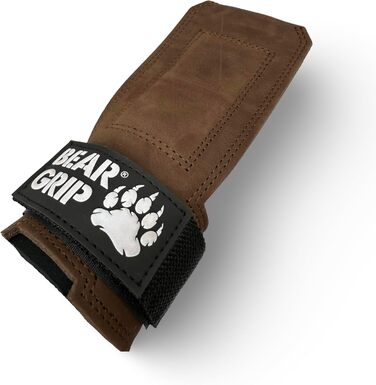 BEAR GRIP – багатофункціональні шкіряні ремені для важкої атлетики, коричневі, міцна вага, для тренувань