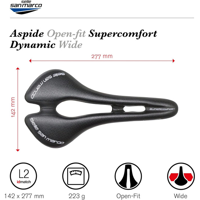 Велосипедне сідло Selle San Marco Aspide L, чорне