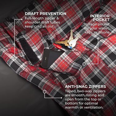 Сплячий мішок Teton Sports Celsius XL -32°C/-25°F з безкоштовним компресійним мішком, ліва блискавка, сірий