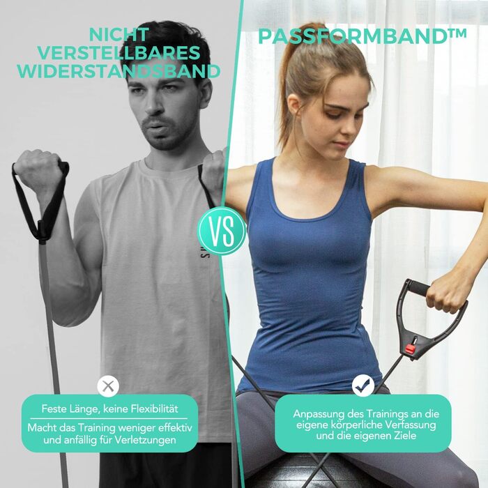 Гімнастичний м'яч ENOVI Fit+ з фітнес-стрічками, набір для фітнесу, йоги, тренувань, для спини та офісу