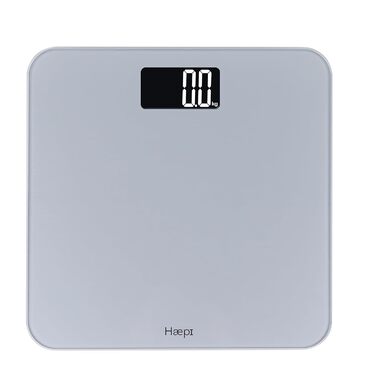 Цифрова вага Haepi для людей з великою скляною платформою, підсвіченим дисплеєм, точною вимірювальною системою та стильним дизайном, вантажопідйомність до 180 кг, батарейки в комплекті, гарантія 15 років