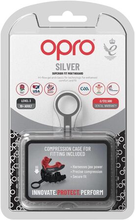 Захисна капа OPRO Silver для дорослих і дітей, з футляром, для хокею, лакросу, регбі, ММА, боксу, BJJ, інноваційна технологія підгонки