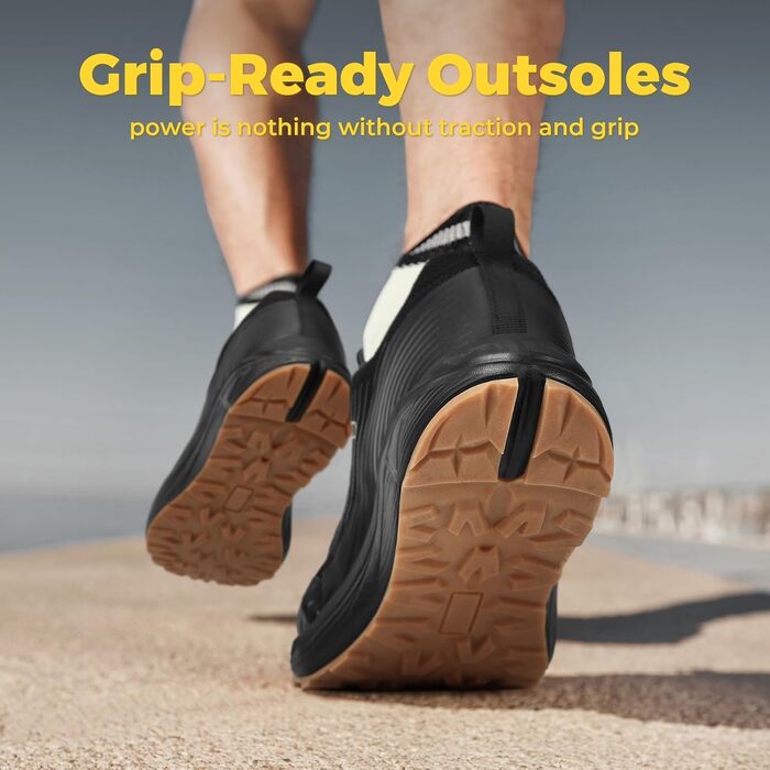 Кросівки для бігу FitVille для чоловіків, широка колодка (EU 50), чорні. Підходять для трейлраннінгу, бігу по дорогах, туризму та фітнесу. Легкі та зручні спортивні кросівки.