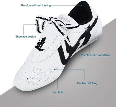 Взуття для Таеквондо Keenso: дихаючі шкіряні кросівки з гуми для бойових мистецтв, легкі, розмір 31 EU