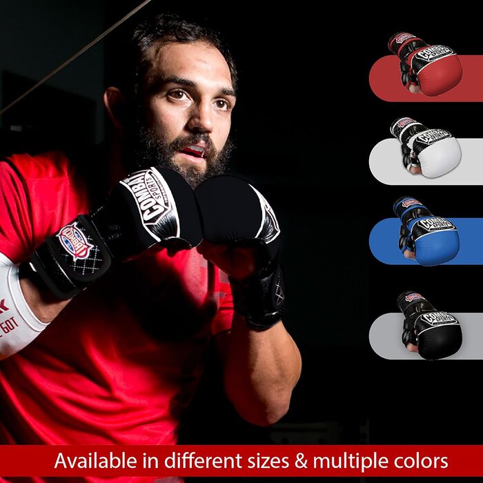 Боксерські рукавички Combat Sports Max Strike для MMA, муай-тай, кікбоксингу, чорного кольору. Рукавички з відкритою долонею, без пальців, для чоловіків та жінок.
