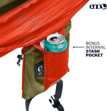 Гамак для кемпінгу ENO DoubleNest, Olive/Orange (для 1-2 осіб)