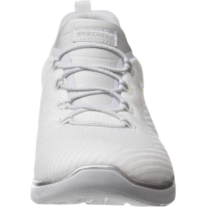 Кросівки жіночі Skechers 149036-BKLB білі сітчасті з срібною обробкою, 37 EU