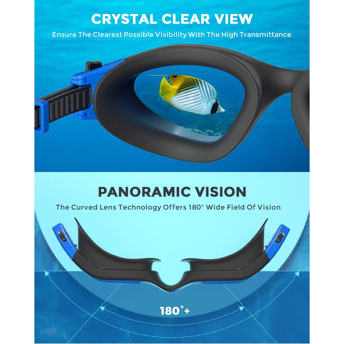 Дитячі окуляри для плавання OMID P2mini з поляризацією, блакитні (6-14 років)