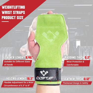 Підтримуючі ремені COFOF для важкої атлетики, бодібілдингу та силових тренувань (зелені)