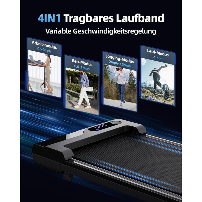 Walking Pad: Компактний електричний біговий тренажер для дому та офісу. Тиха та портативна міні-доріжка для ходьби. Walking Pad