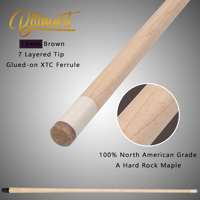 Більярдні кийки з жорстким кейсом, 2 шт., 147,3 см, з наконечником 13 мм, для більярдного столу, Pool Queue, 19-21 oz, фіолетовий колір