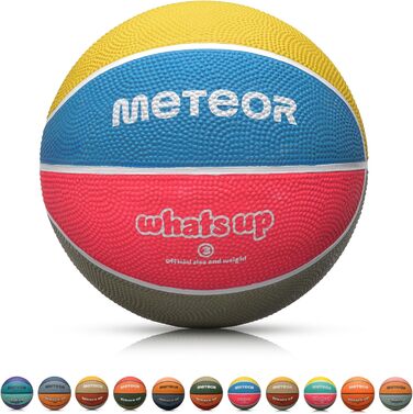Дитячий баскетбольний м'яч Meteor Whats UP №3, м'який, для дітей 4-8 років, пастельний, для тренувань