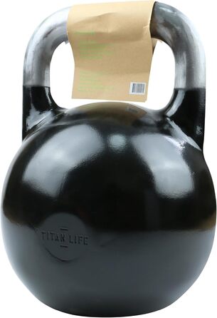 Професійна гиря TITAN LIFE PRO для змагань, сталева, 6 кг, чорна, велика основа